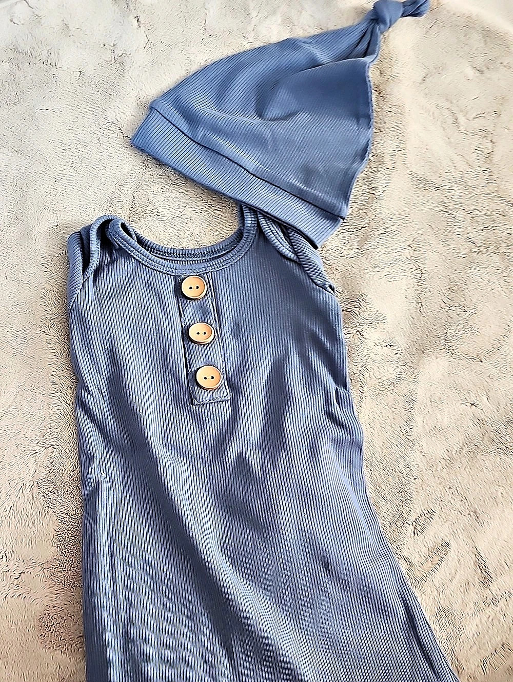 Cadet Lane Baby Ribbed Bodysuit Set Blue  0-3. New